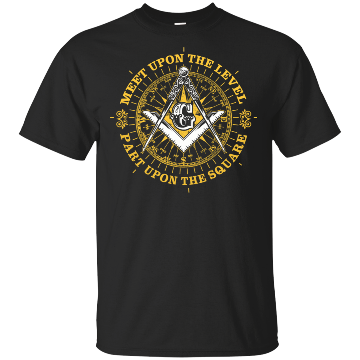 Meet Upon The Level Freemason Square & Compass Symbol