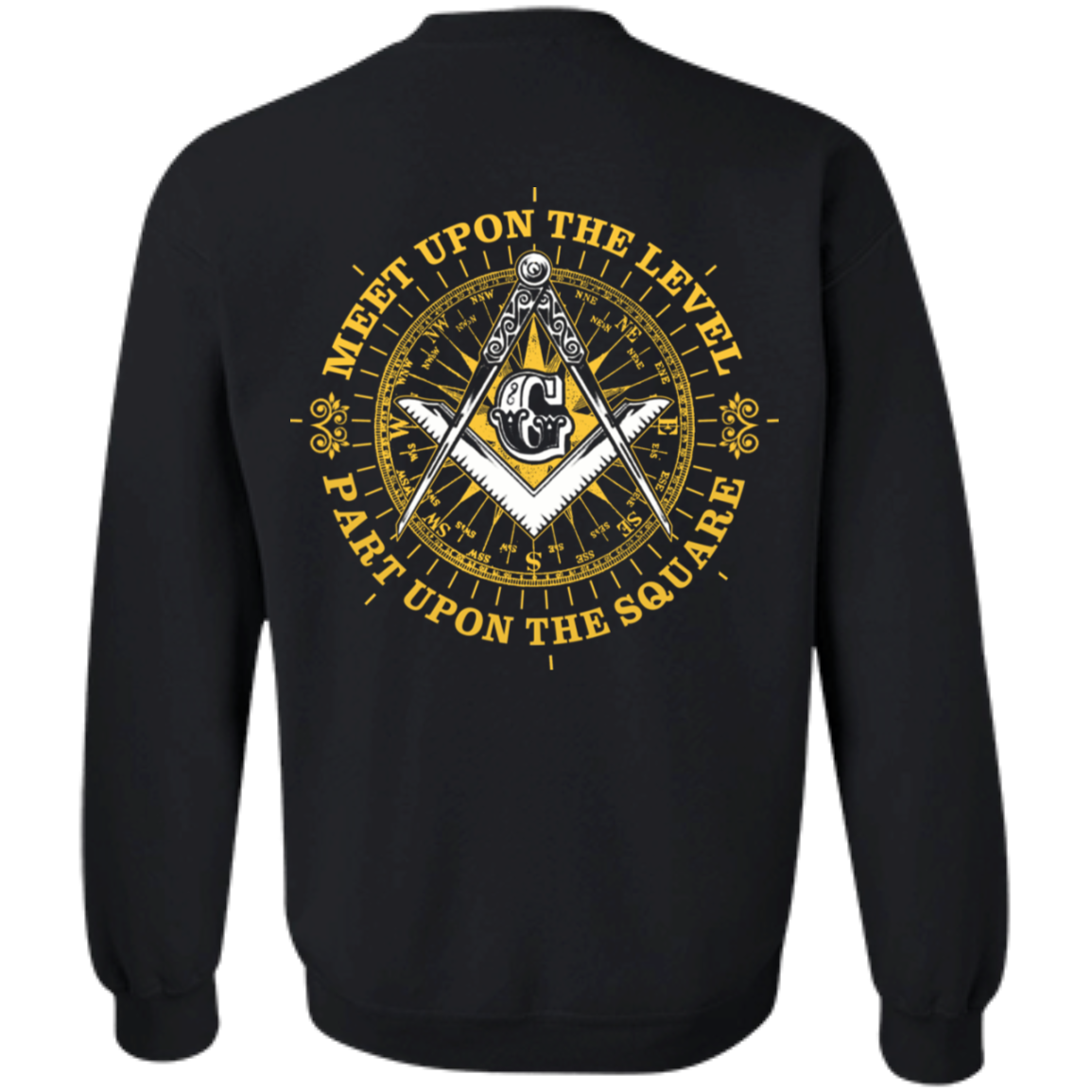 Meet Upon The Level Freemason Square & Compass Symbol