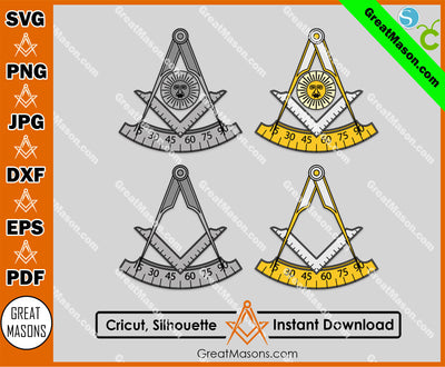 Mason Past Master Freemasons Square and Compasses Symbol SVG, Png, Eps, Dxf, Jpg, Pdf File