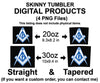 Square and Compasses Freemasons Skinny Tumbler Wrap Png Straight & Tapered Tumbler File Digital