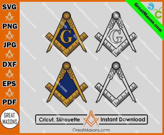 Freemasons Square and Compasses Symbol SVG, Png, Eps, Dxf, Jpg, Pdf File