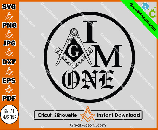 Freemason I Am One Masonic SVG, Png, Eps, Dxf, Jpg, Pdf File