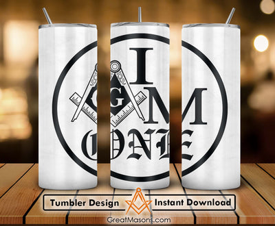 Freemason I Am One Skinny Tumbler Wrap Png Straight & Tapered Tumbler File Digital