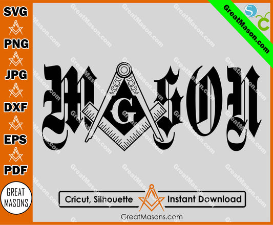 Mason Vintage Symbol Masonic SVG, Png, Eps, Dxf, Jpg, Pdf File