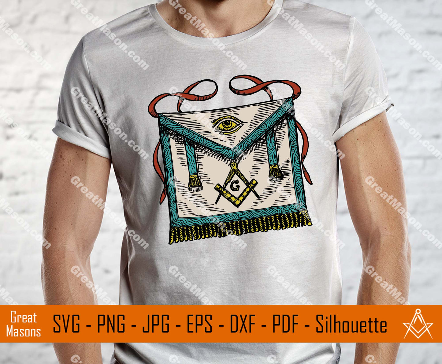 Masonic Apron Vintage Freemason SVG, Png, Eps, Dxf, Jpg, Pdf File