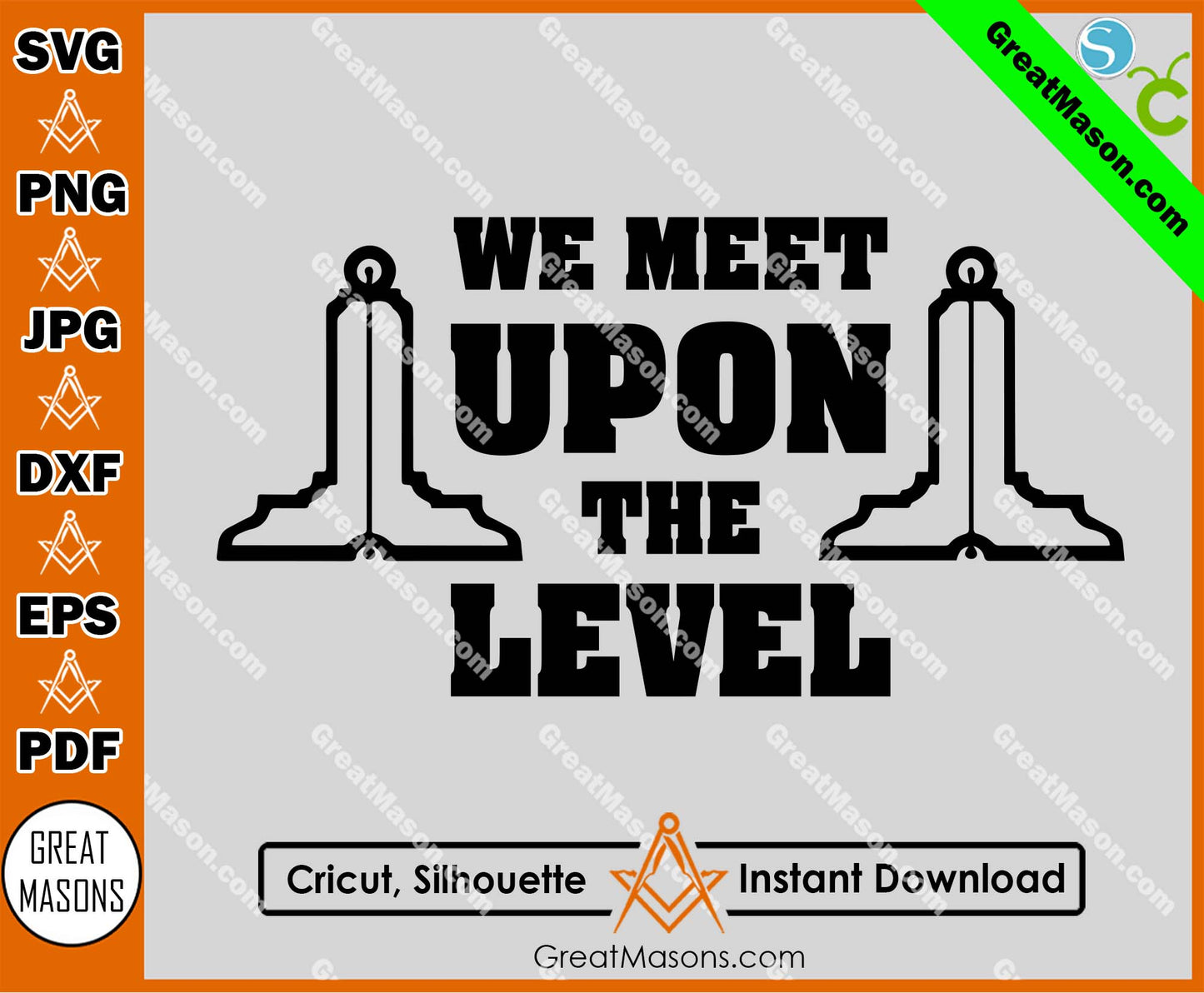 Mason We Meet Upon The Level SVG, Png, Eps, Dxf, Jpg, Pdf File