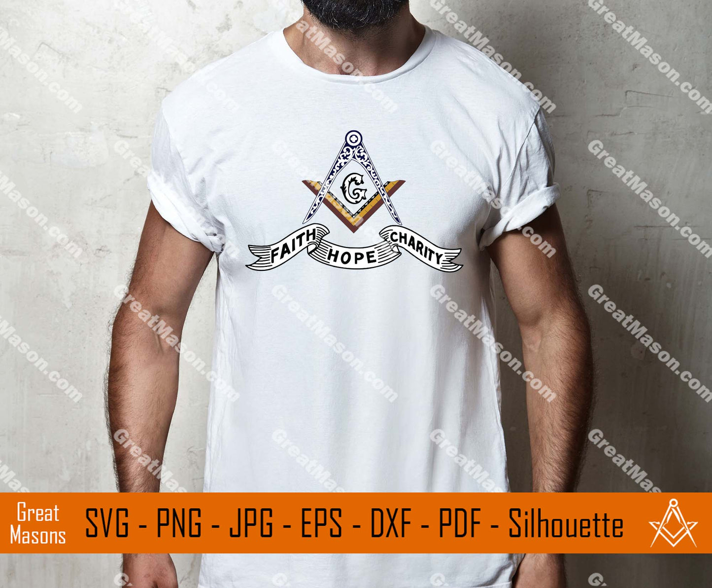 Freemasons Symbol Faith Hope Charity SVG, Png, Eps, Dxf, Jpg, Pdf File