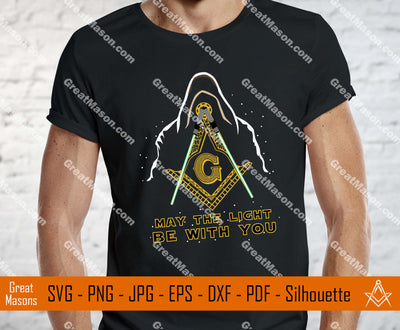 Freemasons May The Light Be With You Mason SVG, Png, Eps, Dxf, Jpg, Pdf File