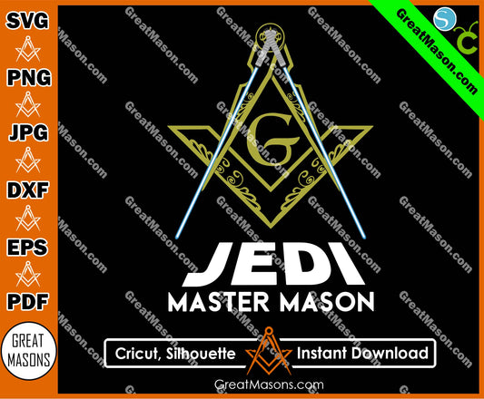 Freemasons Jedi Master Mason Lightsaber Symbol SVG, Png, Eps, Dxf, Jpg, Pdf File