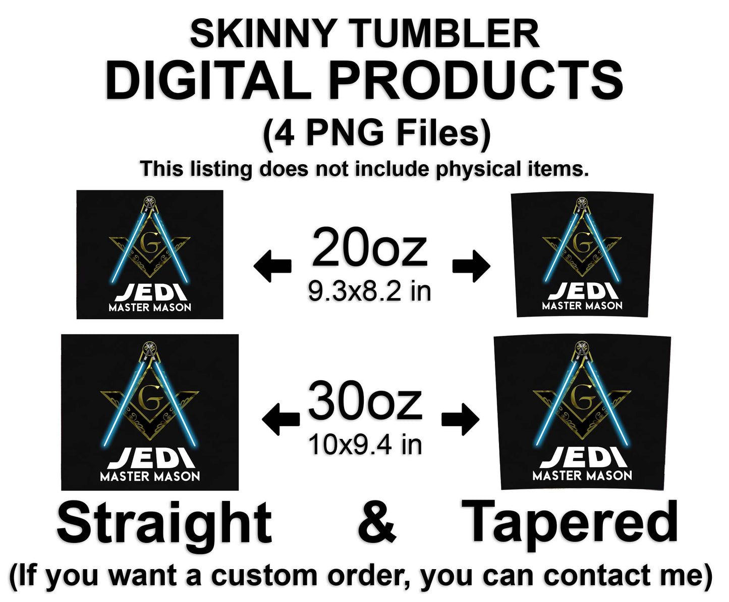 Freemasons Jedi Master Mason Lightsaber Skinny Tumbler Wrap Png Straight & Tapered Tumbler File Digital