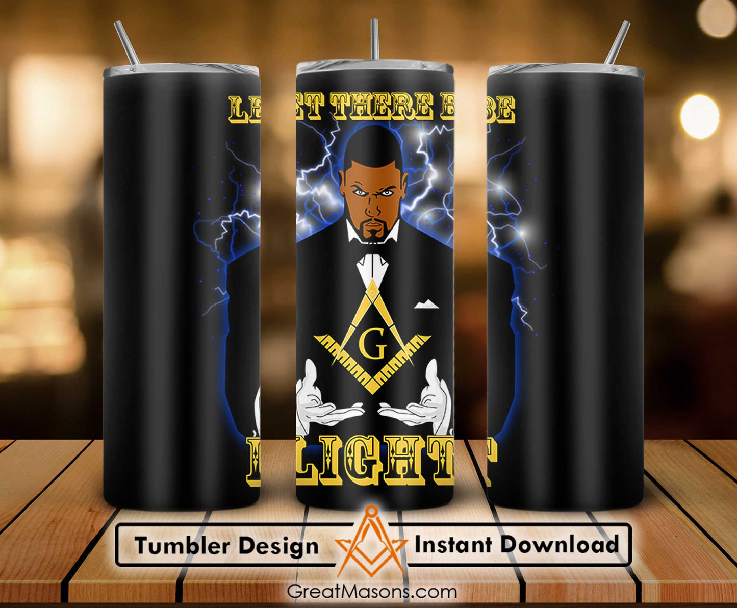 Let There Be Light Symbol In Hand Skinny Tumbler Wrap Png Straight & Tapered Tumbler File Digital