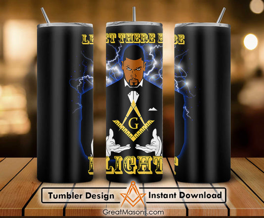 Let There Be Light Symbol In Hand Skinny Tumbler Wrap Png Straight & Tapered Tumbler File Digital