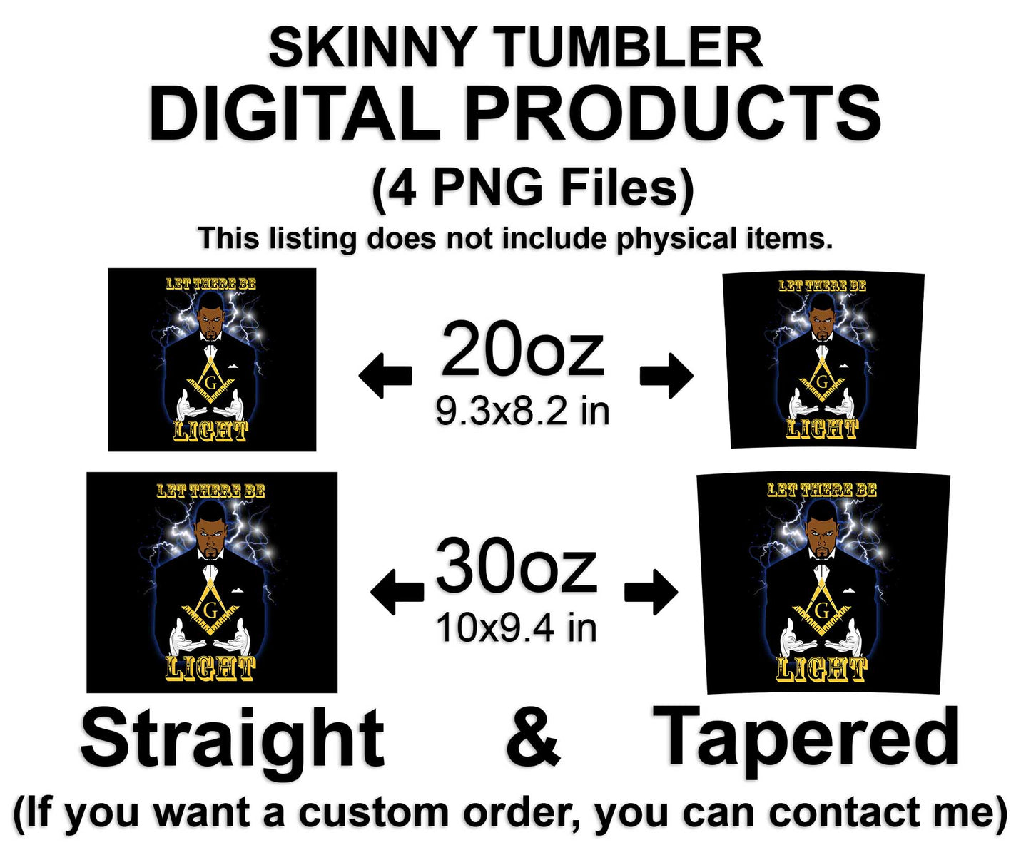 Let There Be Light Symbol In Hand Skinny Tumbler Wrap Png Straight & Tapered Tumbler File Digital