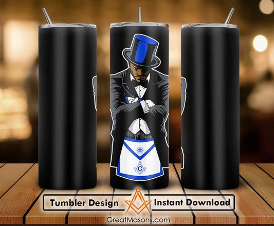 Brother Into The Light Masonic Skinny Tumbler Wrap Png Straight & Tapered Tumbler File Digital