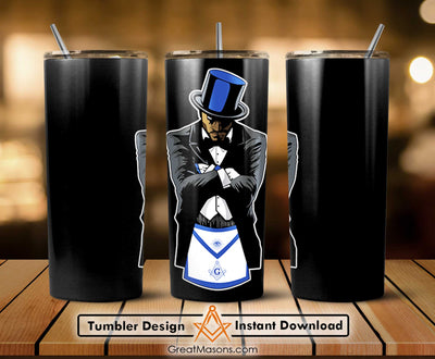 Brother Into The Light Masonic Skinny Tumbler Wrap Png Straight & Tapered Tumbler File Digital