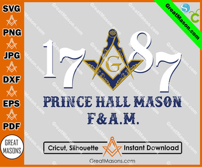 Prince Hall F&A.M. 1787 Mason Masonic SVG, Png, Eps, Dxf, Jpg, Pdf File