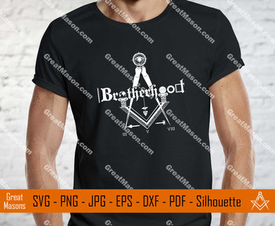 Brotherhood Masonic III V VII Compass and Square SVG, Png, Eps, Dxf, Jpg, Pdf File