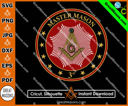 MASTER MASON 3 On The Level Masonic Symbol SVG, Png, Eps, Dxf, Jpg, Pdf File