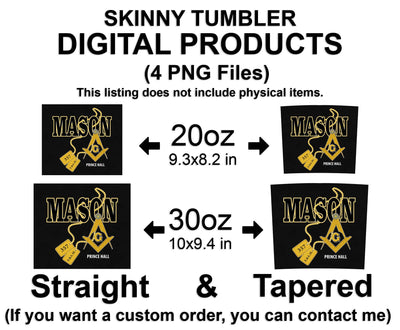 MASON Prince Hall 357 F. and A.M. PHA Dog Tags Skinny Tumbler Wrap Png Straight & Tapered Tumbler File Digital