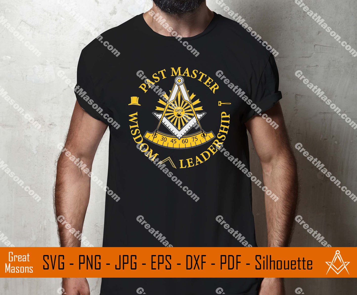 Mason Past Master Wisdom Leadership Freemasons Symbol SVG, Png, Eps, Dxf, Jpg, Pdf File