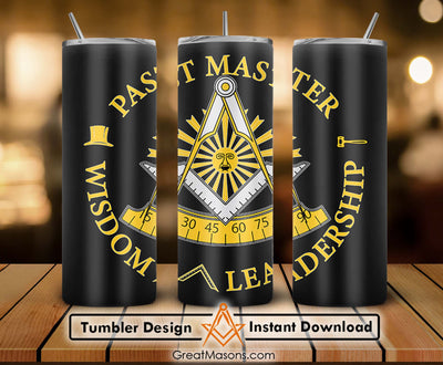 Mason Past Master Wisdom Leadership Freemasons Symbol Skinny Tumbler Wrap Png Straight & Tapered Tumbler File Digital