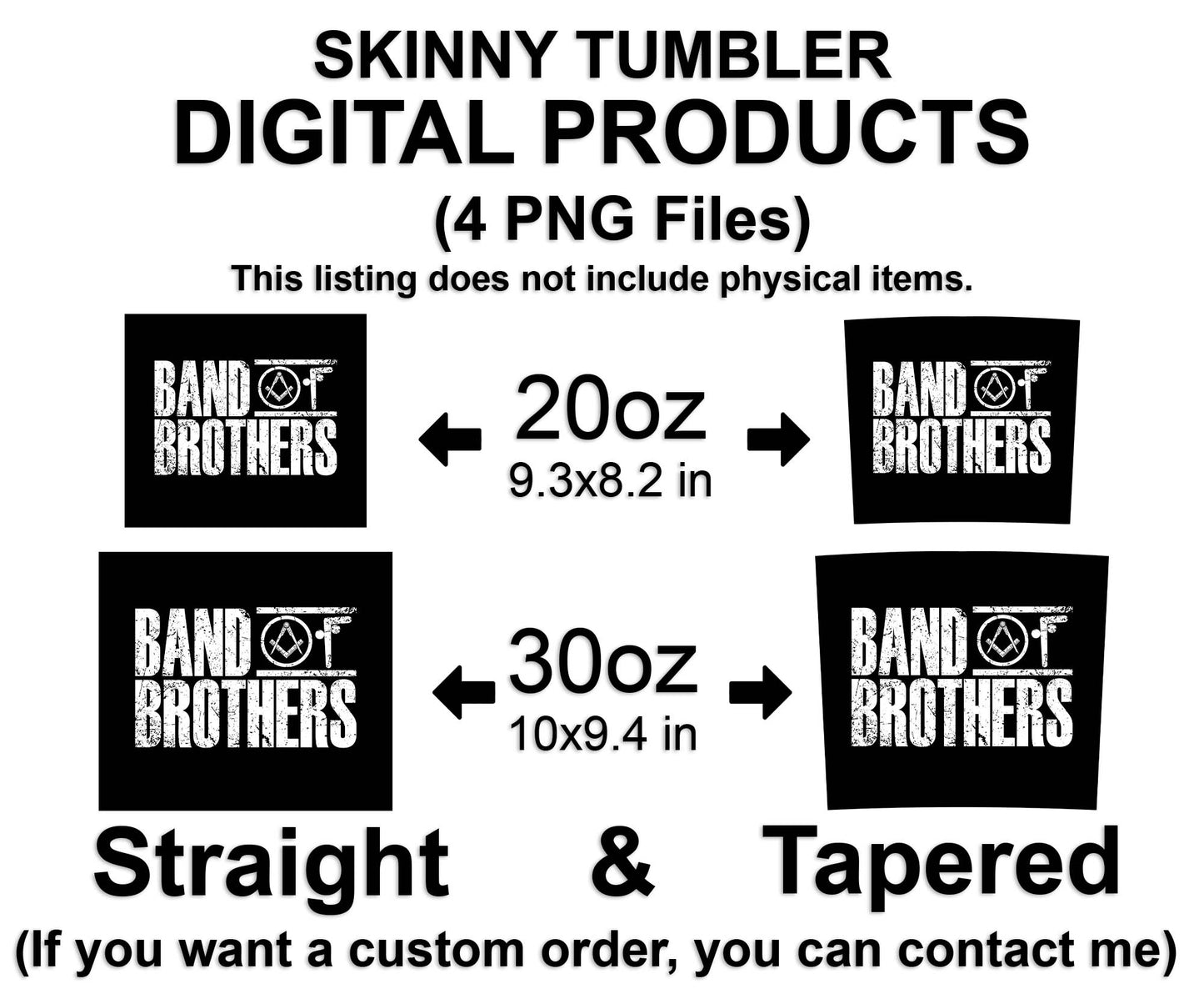 Band Of Brothers Man Masonic Compass Square Skinny Tumbler Wrap Png Straight & Tapered Tumbler File Digital