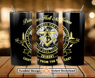 Prince Hall Mason 2B1ASK1 Faith Hope Charity Skinny Tumbler Wrap Png Straight & Tapered Tumbler File Digital