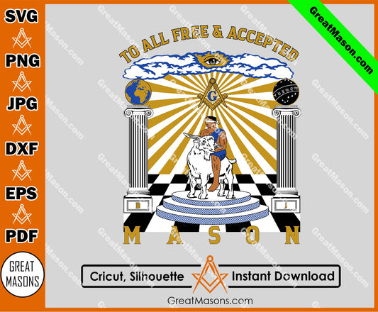 To All Free & Accepted Masons GOAT Rider Brothers F and AM SVG, Png, Eps, Dxf, Jpg, Pdf File