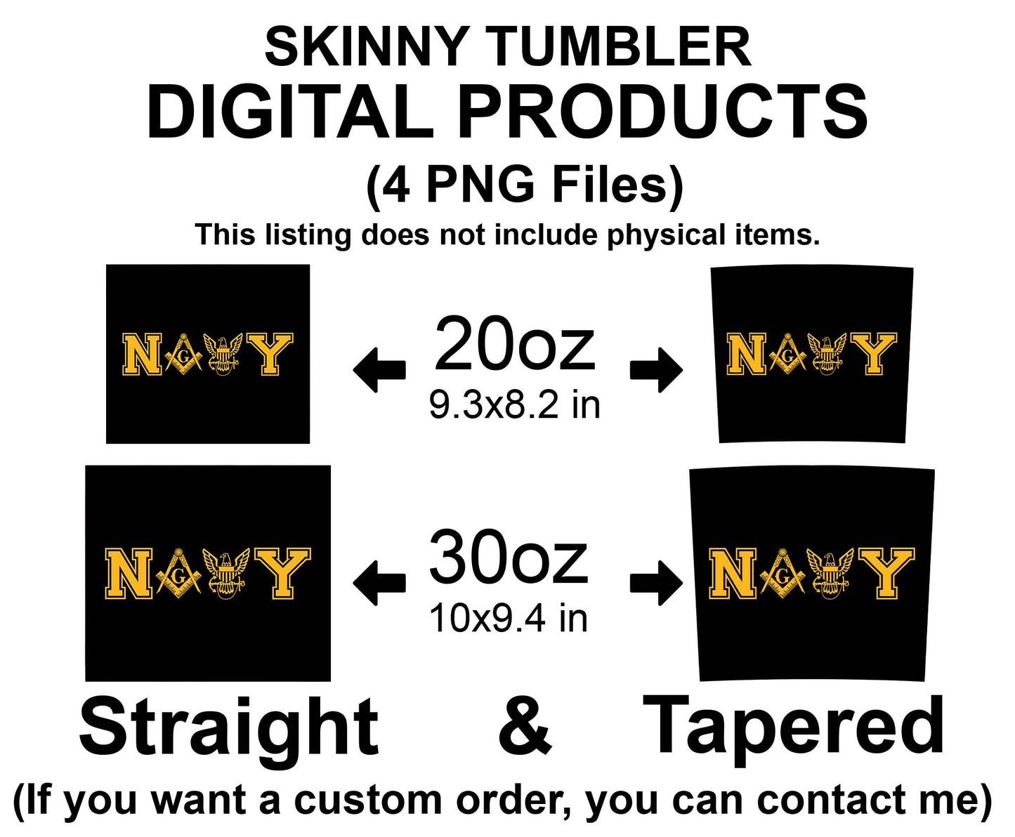 US Navy Mason Masonic Freemasons Skinny Tumbler Wrap Png File