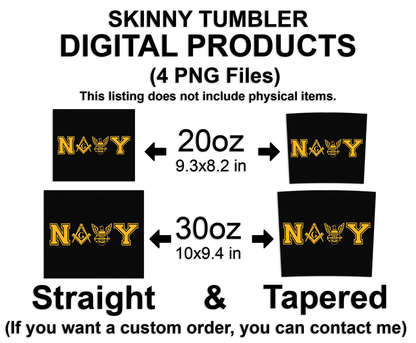 US Navy Mason Masonic Freemasons Skinny Tumbler Wrap Png Straight & Tapered Tumbler File Digital