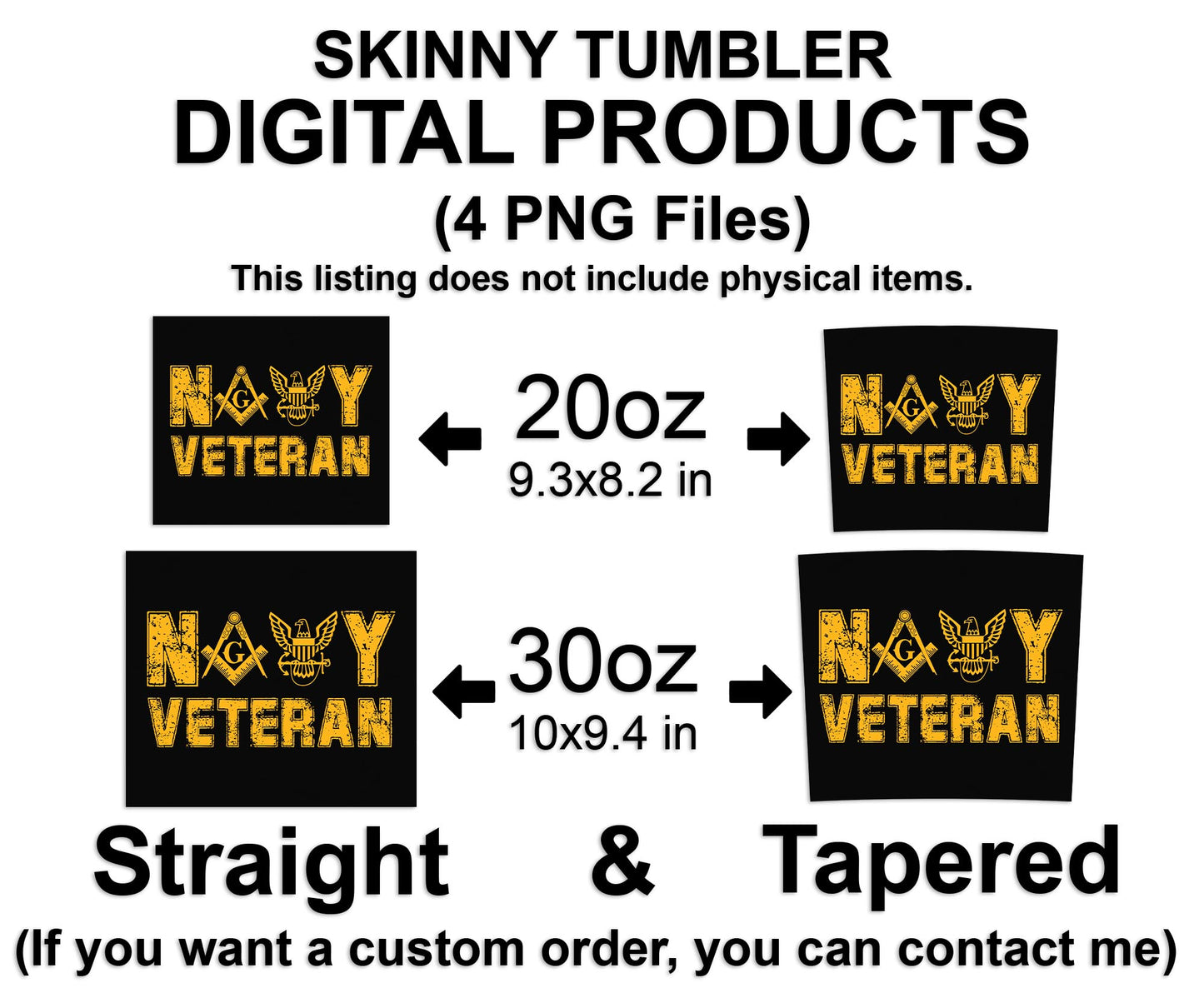 US Navy Veteran Mason Masonic Freemasons Skinny Tumbler Wrap Png Straight & Tapered Tumbler File Digital