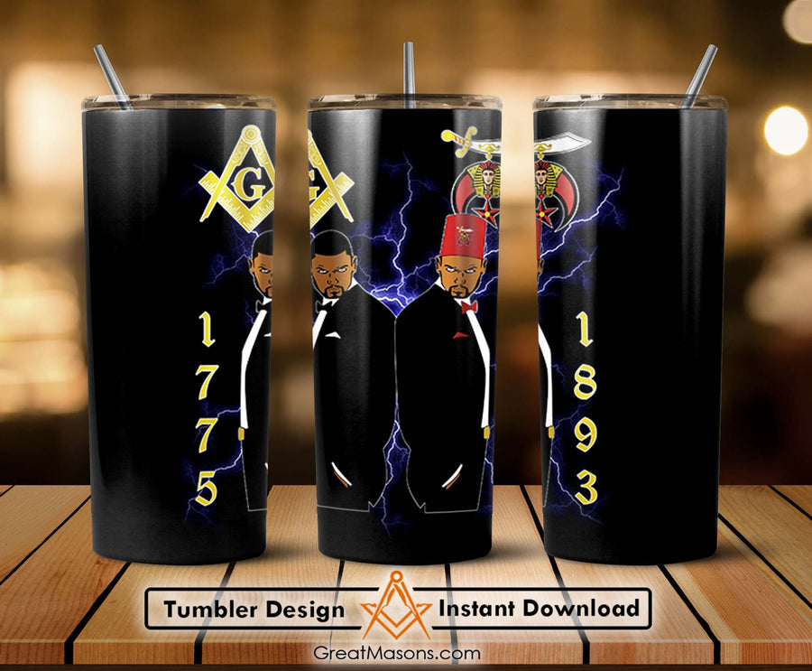 Shriner 1893 Mason 1775 The Life Of Traveler Skinny Tumbler Wrap Png Straight & Tapered Tumbler File Digital