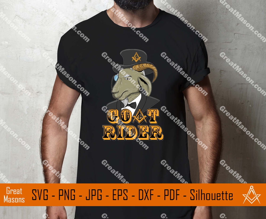 Goat Rider Masonic Brother Top Hat Monocle SVG, Png, Eps, Dxf, Jpg, Pdf File