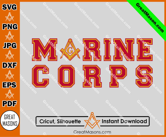 US Marine Corps Masonic Brother Freemasons United States SVG, Png, Eps, Dxf, Jpg, Pdf File