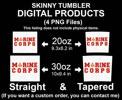 US Marine Corps Masonic Brother Freemasons United States Skinny Tumbler Wrap Png Straight & Tapered Tumbler File Digital