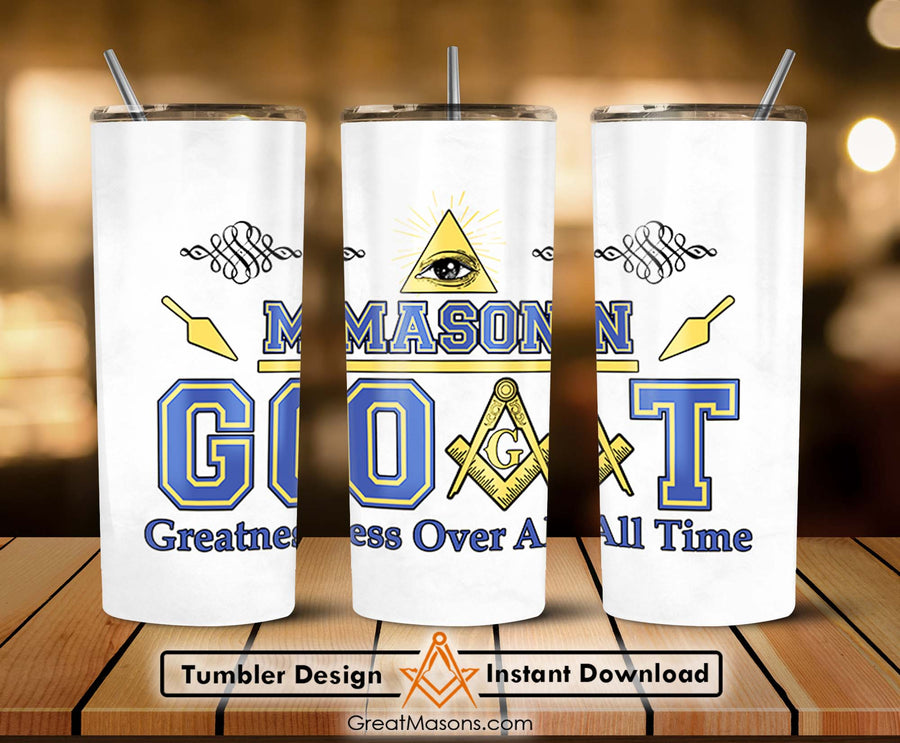 Mason Goat Rider Greatness Over All Time Freemasons Skinny Tumbler Wrap Png Straight & Tapered Tumbler File Digital