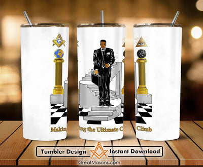 Mason Making The Ultimate Climb Skinny Tumbler Wrap Png Straight & Tapered Tumbler File Digital