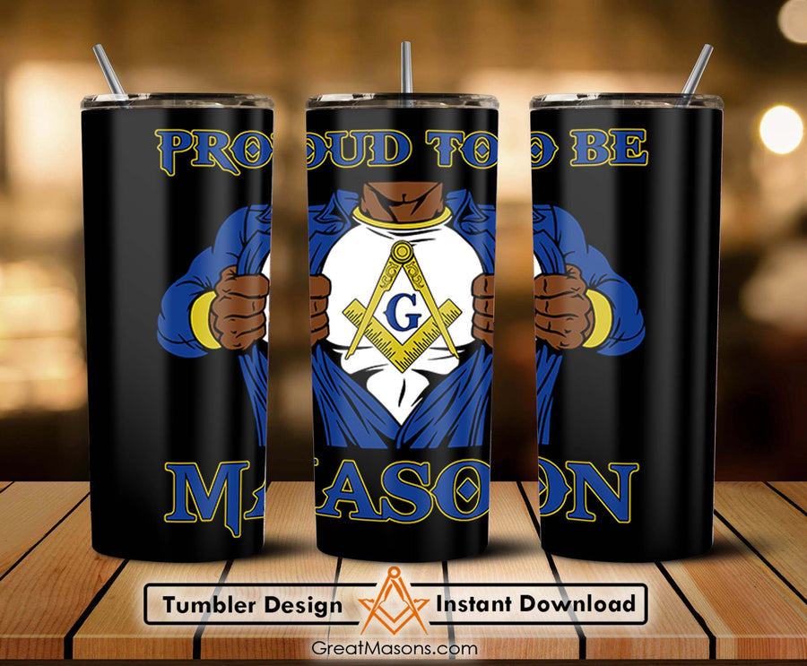 Proud To Be A Mason - Super Mason - Tear shirt off Skinny Tumbler Wrap Png Straight & Tapered Tumbler File Digital