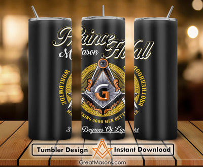 Prince Hall Mason Making Good Men Better Skinny Tumbler Wrap Png Straight & Tapered Tumbler File Digital