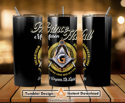 Prince Hall Mason Making Good Men Better Skinny Tumbler Wrap Png Straight & Tapered Tumbler File Digital