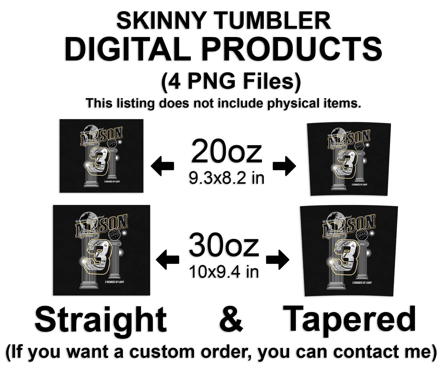 Mason Worldwide Brotherhood 3 Degrees Of Light Skinny Tumbler Wrap Png Straight & Tapered Tumbler File Digital