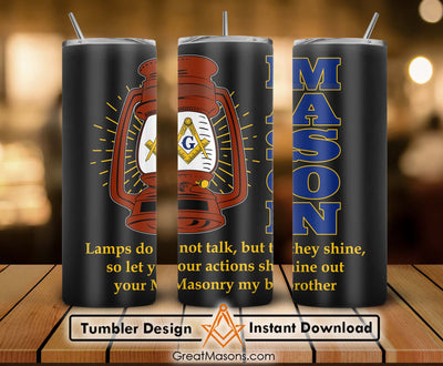 Mason Actions Shine Out Logo Hurricane Lamp Skinny Tumbler Wrap Png Straight & Tapered Tumbler File Digital