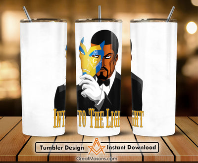 Into The Light Masonic Great Masons Skinny Tumbler Wrap Png Straight & Tapered Tumbler File Digital