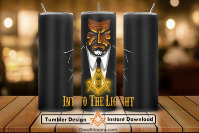 Into The Light Masonic Skinny Tumbler Wrap Png Straight & Tapered Tumbler File Digital