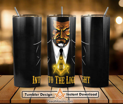 Into The Light Masonic Skinny Tumbler Wrap Png Straight & Tapered Tumbler File Digital