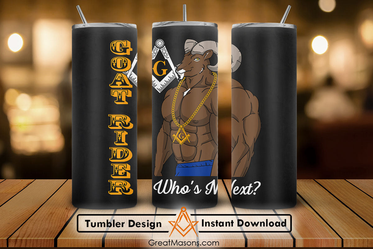 Goat Rider Who's Next? Skinny Tumbler Wrap Png Straight & Tapered Tumbler File Digital