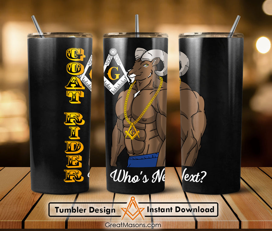 Goat Rider Who's Next? Skinny Tumbler Wrap Png Straight & Tapered Tumbler File Digital