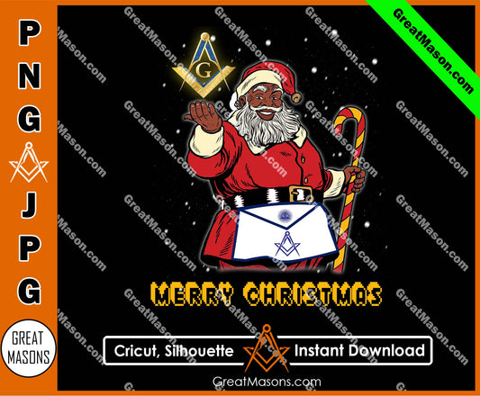 Masonic Santa Claus Merry Christmas Making Good Men Better PNG, JPG