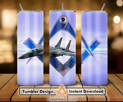 US Air Force Fighter Aircraft Skinny Tumbler Wrap Png Straight & Tapered Tumbler File Digital