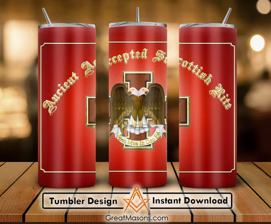 Mason Scottish Rite Skinny Tumbler Wrap Png Straight & Tapered Tumbler File Digital
